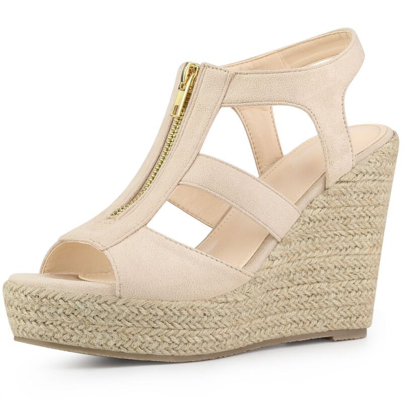 アレグラ ケー レディース シューズ サンダル プラットフォーム ヒール ALLEGRA K Womens Wedges Zipper Sandals Platform Wedges Heelsand