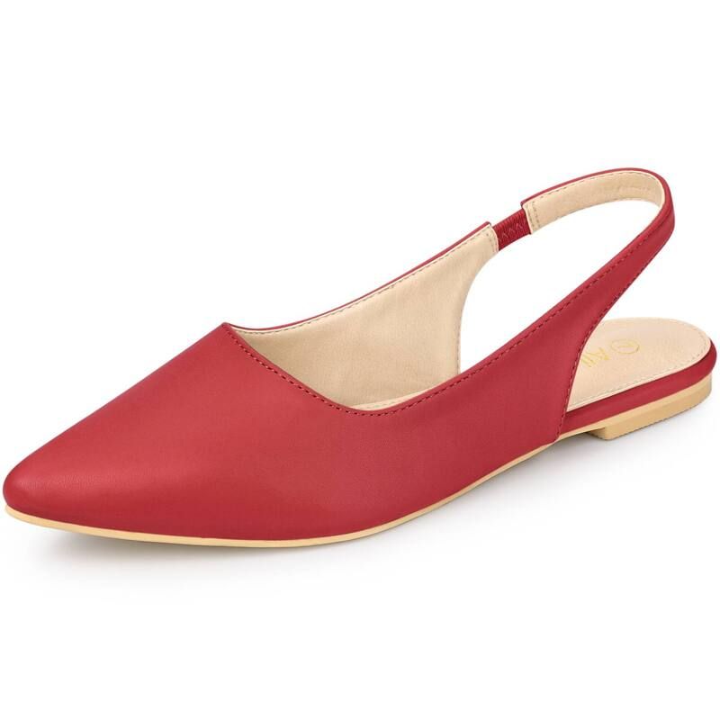 アレグラ ケー レディース シューズ サンダル ALLEGRA K Womens Pointed Toe Pumpslingback Flat Pumps Red レッド
