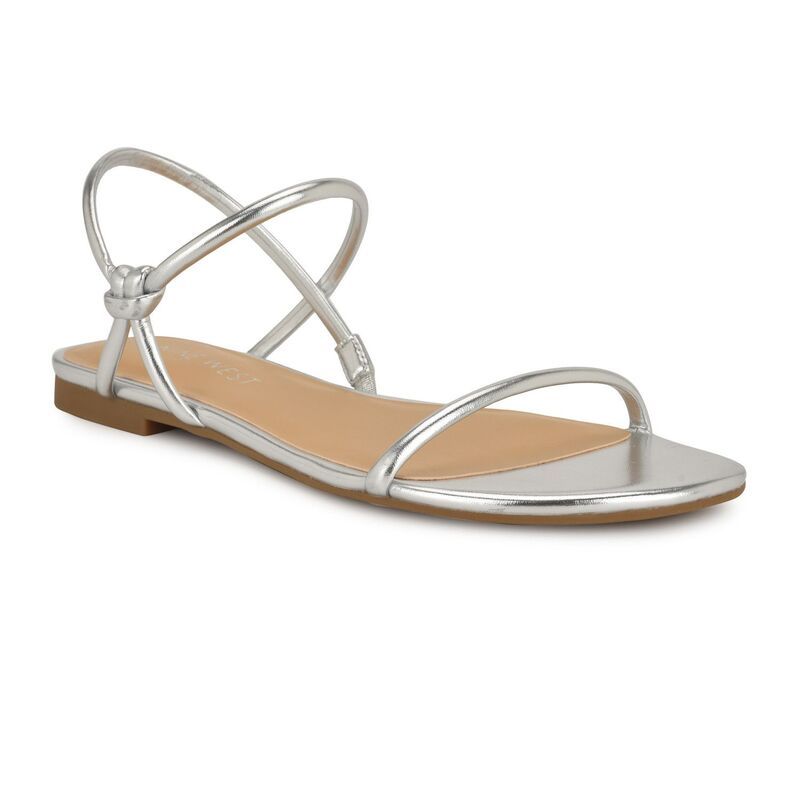 ナインウェスト レディース シューズ サンダル Nine West Womens Menson Flat Round Toe Casual Sandalsilver シルバー