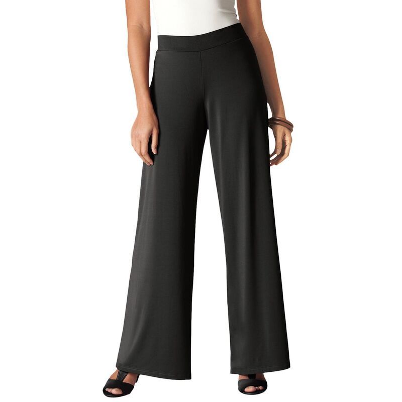 ジェシカロンドン レディース ボトムス カジュアルパンツ ワイドレッグ ニット Jessica London The London Collection Stretch Knit Wide Leg P