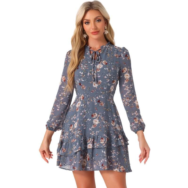 アレグラ ケー レディース トップス ワンピース セミシアー Vネック シフォン ミニ シアー ALLEGRA K Womensummer Layeredress Tie V Neck Semi Sh