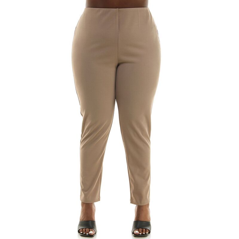 ニナレオナルド レディース ボトムス カジュアルパンツ クレープラスサイズ Plusize Nina Leonard High Tech Crepe Pants Mink ミンク
