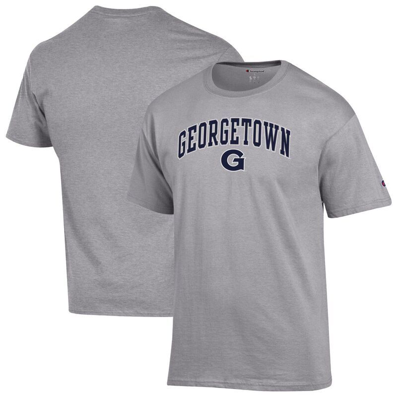 チャンピオン メンズ トップス Tシャツ ロゴ MensChampion Heather Gray Georgetown Hoyas Arch Over Logo TShirt Grgrey グレー