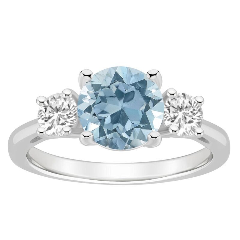 Alyson Layne レディース アクセサリー リング Alyson Layne Sterling Silver 8 mm Round Gemstone White Topaz ThreeSton
