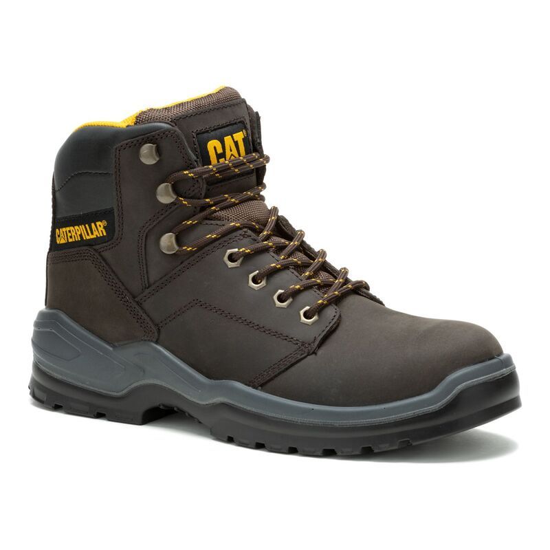 キャタピラー メンズ シューズ ブーツ・レインブーツ Tシャツ レザー Caterpillar Striver Mensteel Toe Leather Work Boots Brown ブラウン