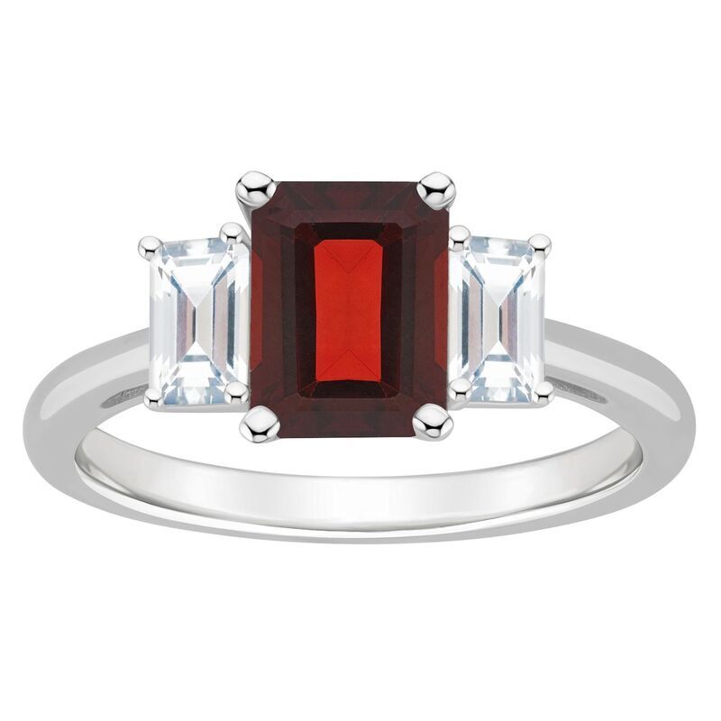 Alyson Layne レディース アクセサリー リング Alyson Layne Sterling Silver 8 mm x 6 mm Emerald Cut Gemstone White To