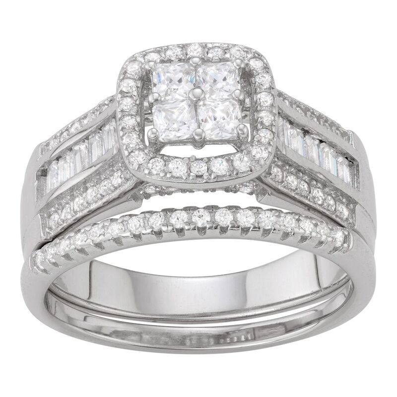 Designs by Gioelli レディース アクセサリー リング Designs by Gioelli Sterling Silver LabCreated White Sapphire Squ