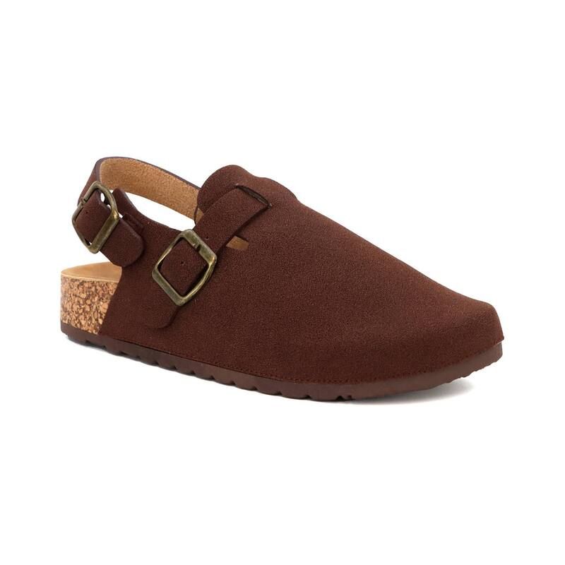 ヨキ レディース シューズ サンダル スエード YOKI GILA147 Womens Faux Suede Clog Backstrap Brown ブラウン