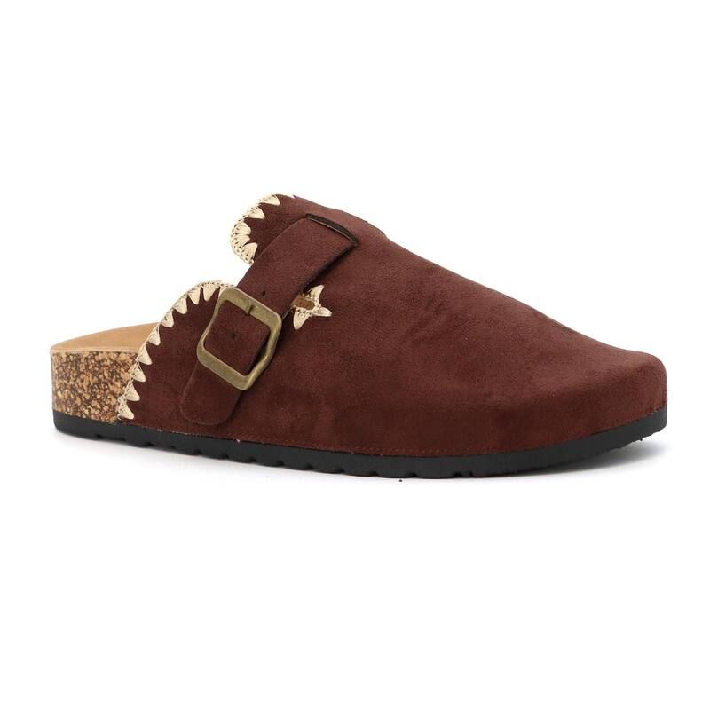 ヨキ レディース シューズ サンダル スエード Yoki Gila109 Womens Faux Suede SlipOn Stitch Clogs Brown ブラウン