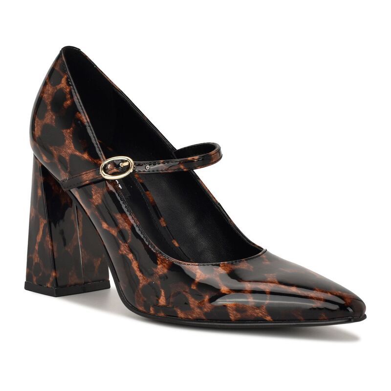 ナインウェスト レディース シューズ パンプス Nine West Sista Womens Pointed Toe Mary Jane Dress Pumps Leopard アニマル