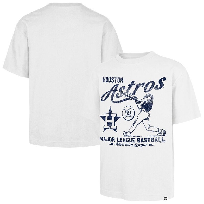 フォーティセブンブランド メンズ トップス Tシャツ 47 Brand Mens 47 White Houston Astros Regional Batter Foundation TShirt A