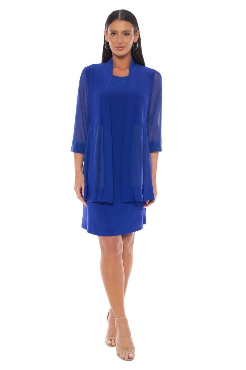 マリナ レディース トップス ワンピース メッシュ ジャケット Womens Marina 2pc Power Mesh Dress Jacket Set Royal 21,815円
