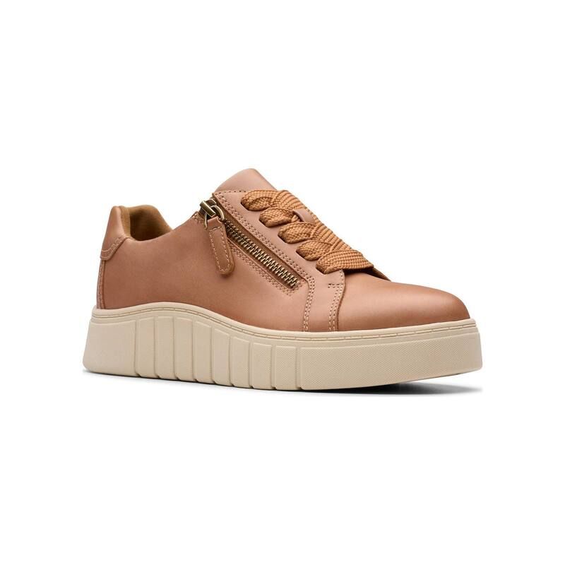 クラークス レディース シューズ スニーカー Clarks Mykah Joy Womens Casual SlipOn Shoes Tan Leather タン