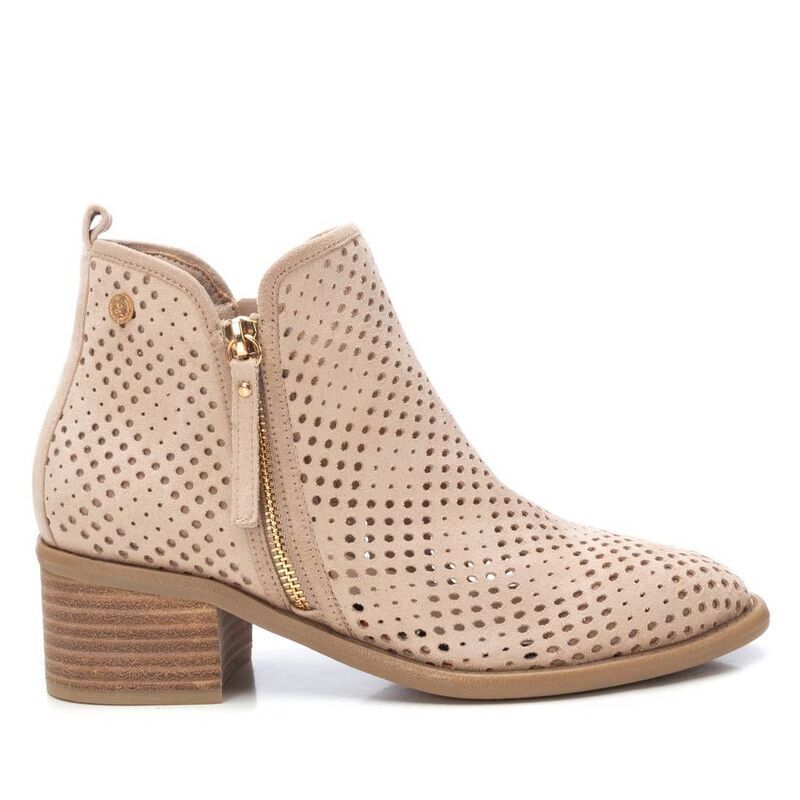キシタイ レディース シューズ ブーツ・レインブーツ Xti Womens Italian Western Booties With side Zipper 143961 Beige ベージュ