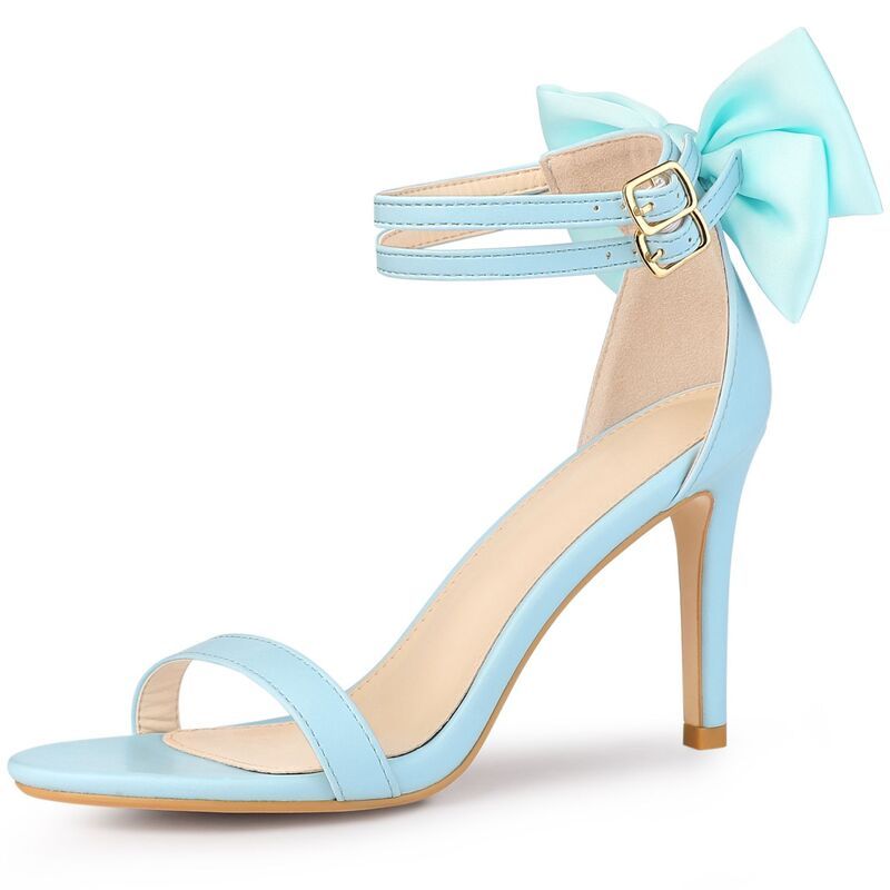 アレグラ ケー レディース シューズ パンプス サンダル ヒール ALLEGRA K Womens Heel with Bow Back Open Toe Stilettos Heelsandals