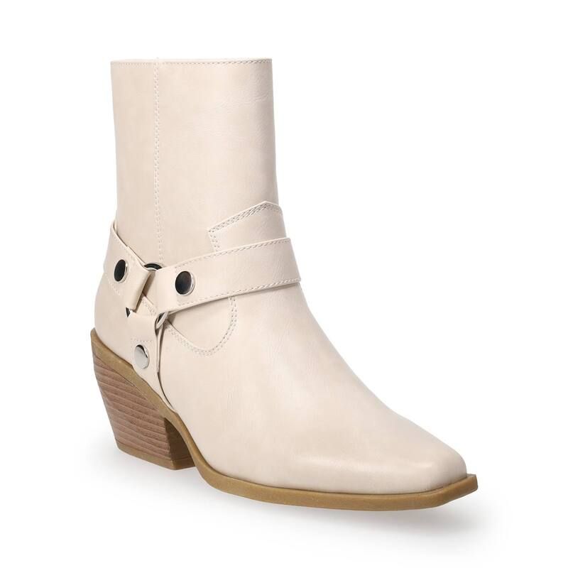 ソノマ レディース シューズ ブーツ・レインブーツ Sonoma Goods For Life Grittsy Harness Womens Western Boots Cream クリーム