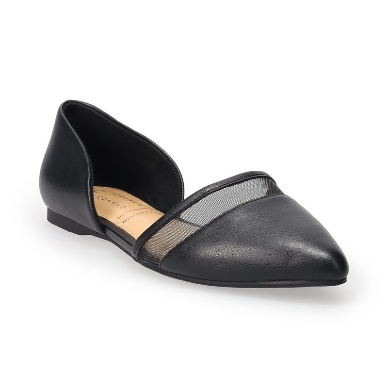 LC Lauren Conrad レディース シューズ サンダル メッシュ LC Lauren Conrad Renee Womens Mesh Trim Two Piece Flats Black
