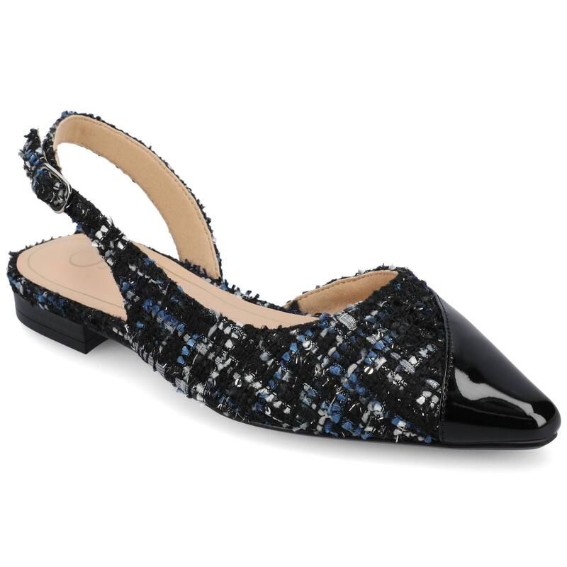 ジャーニー レディース シューズ サンダル Journee Tru Comfort Foam Daphnne Womens Flats Black Tweed ブラック