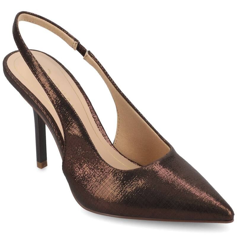 ジャーニー レディース シューズ パンプス ヒール Journee Tru Comfort Foam Elenney Womenslingback Heels Chocolate チョコレート