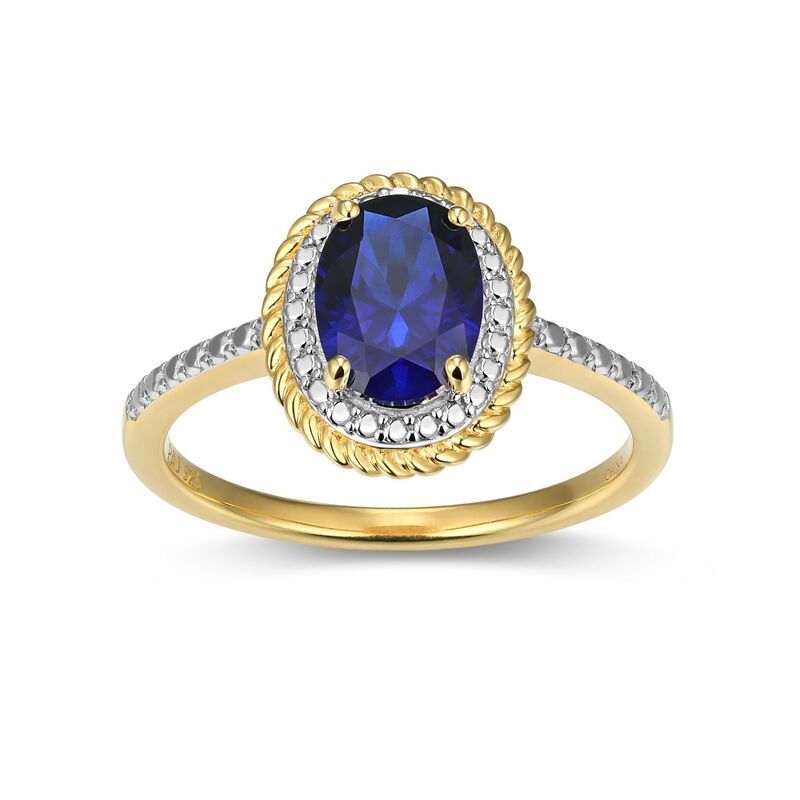 アンブランデッド レディース アクセサリー リング Unbranded 18k Gold Over Silver Gemstone Diamond Accent Halo Ring Sept Cr S