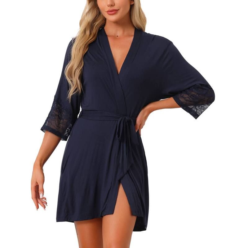 cheibear レディース アンダーウェア ナイトウェア コットン cheibear Womens Cotton Robe Lightweight Short Bathrobe Thin Sleep