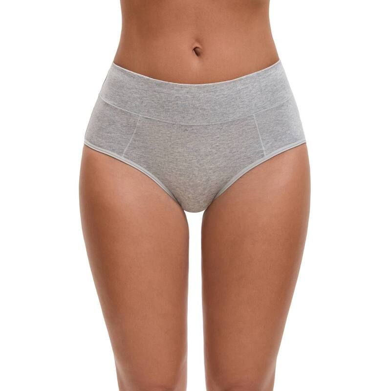 アレグラ ケー レディース アンダーウェア パンツ ハイウエスト コットン ALLEGRA K Womens Cotton High Waistummy Control Underwear Gray