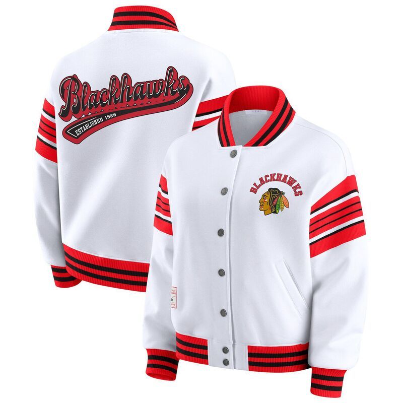 ウェア バイ エリン アンドルーズ レディース アウター ジャケット・ブルゾン スウェット シャツ フリース Womens WEAR by Erin Andrews WhiteRed Chicago