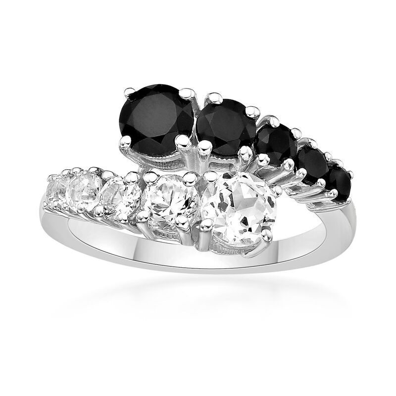 Gemminded レディース アクセサリー リング Gemminded Sterling Silver Black Onyx LabCreated White Sapphire Ring Sterl