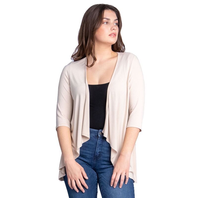 24 セブンコンフォート レディース アウター ニット・セーター カーディガン Womens 24Seven Comfort Apparelbow Length Sleeve Open Cardiga