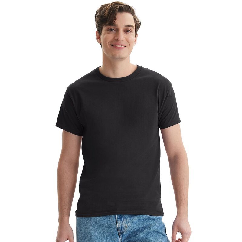 ヘインズ メンズ トップス シャツ コットン Mens HanesR Essentials 4Pack Cotton TShirt Black ブラック