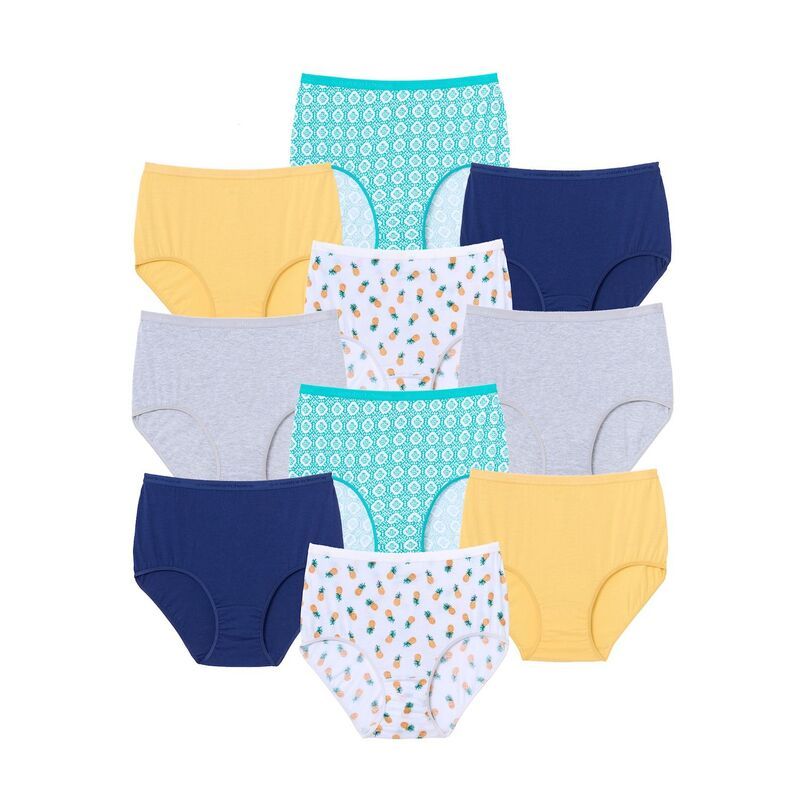 コンフォート チョイス レディース アンダーウェア パンツ プラスサイズ コットン Comfort Choice Plusize Full Coverage Cotton Brief 10Pack P