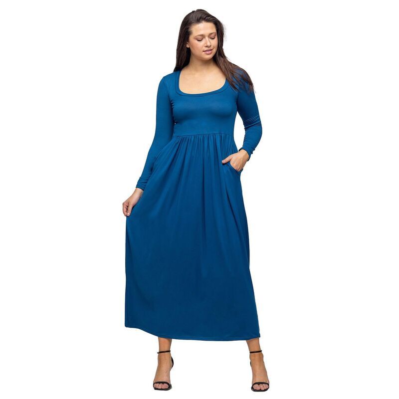 24 セブンコンフォート レディース トップス ワンピース エンパイア マキシ Womens 24Seven Comfort Apparelong Sleevempire Waist Pocket M