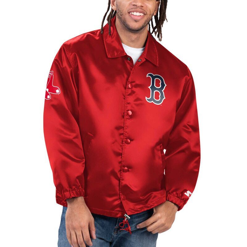 スターター メンズ アウター ジャケット・ブルゾン サテン Menstartered Boston Red Sox Option Route Satin FullSnap Jacket Rsx Red