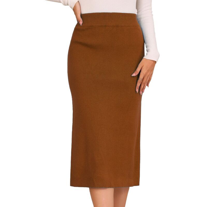 アレグラ ケー レディース ボトムスカート ハイウエスト ミディ セーター ALLEGRA K Womenstraight Skirt High Waist Midi Sweater Pencil S