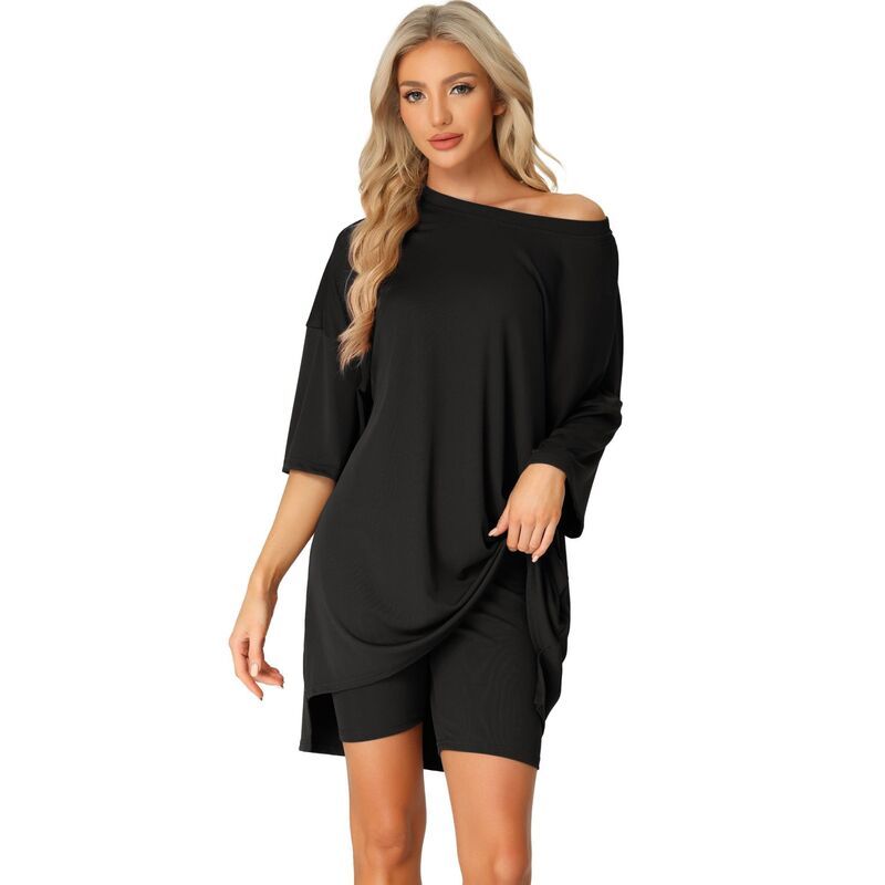 cheibear レディース アンダーウェア ナイトウェア Tシャツ ショートパンツ cheibear Womens 2 Piece Lounge Sets Outfits Tshirt Shorts