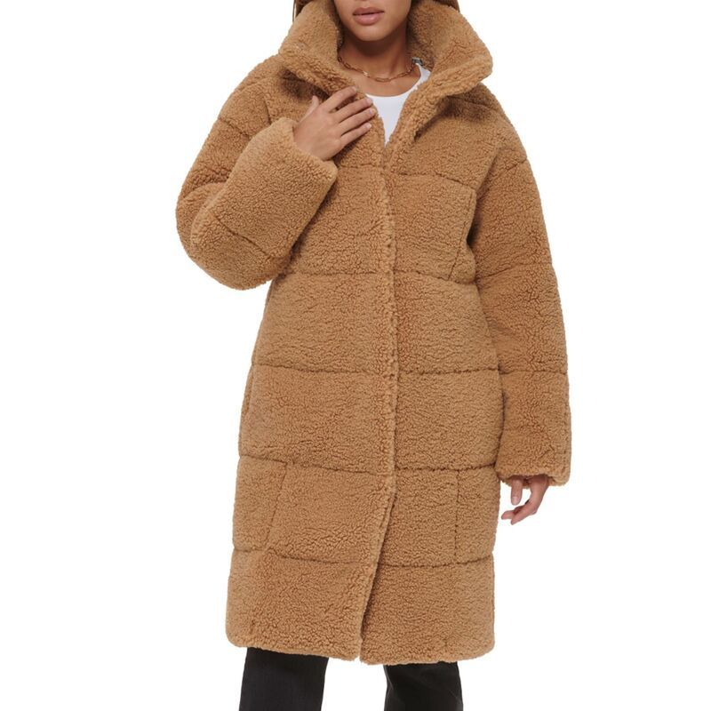 リーバイス レディース アウター ジャケット・ブルゾン キルティング コート Womens Levis Long Quilted Sherpa Coat Chestnut