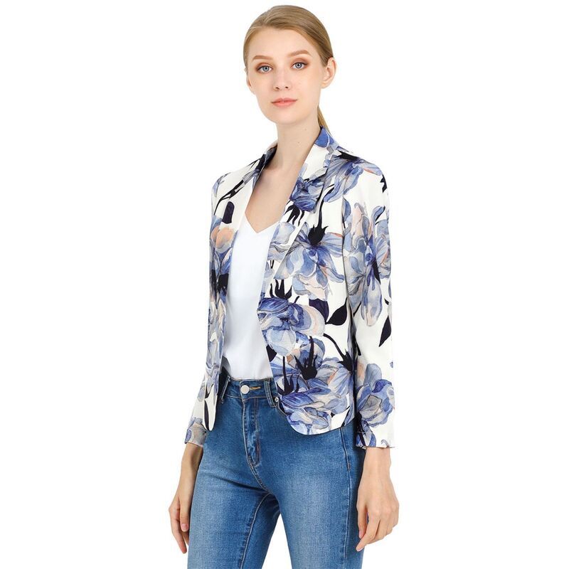 アレグラ ケー レディース アウター ジャケット・ブルゾン フラワー柄 プリント ブレザー フラワー ALLEGRA K Womens Open Front Floral Print Blazer W