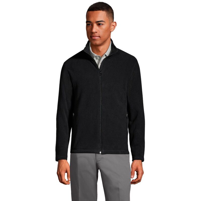 ランズエンド メンズ アウター ジャケット・ブルゾン フリース Mens Lands End FullZip MidWeight Fleece Jacket Black ブラック