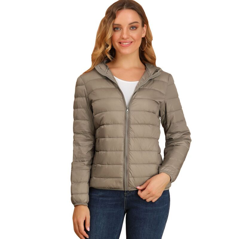 アレグラ ケー レディース アウター ジャケット・ブルゾン ダウン ALLEGRA K Womens Hooded Lightweight Down Packable Puffyer Jacket K