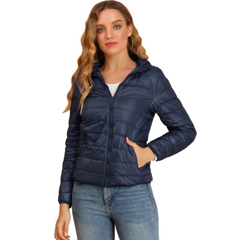 アレグラ ケー レディース アウター ジャケット・ブルゾン ダウン ALLEGRA K Womens Hooded Lightweight Down Packable Puffyer Jacket D