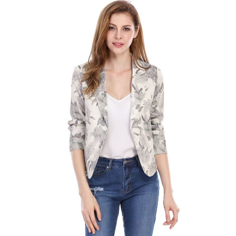 アレグラ ケー レディース アウター ジャケット・ブルゾン フラワー柄 プリント ブレザー フラワー ALLEGRA K Womens Open Front Floral Print Blazer B