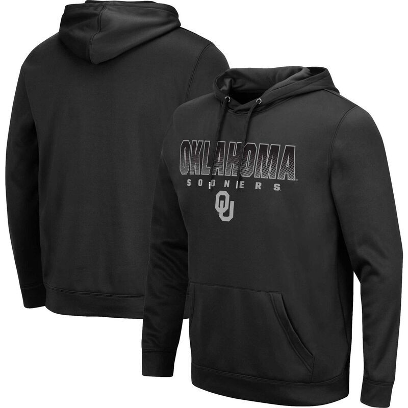 コロシアム メンズ トップス Tシャツ パーカー Mens Colosseum Black Oklahoma Sooners Blackout 30 Pullover Hoodie Okl Black