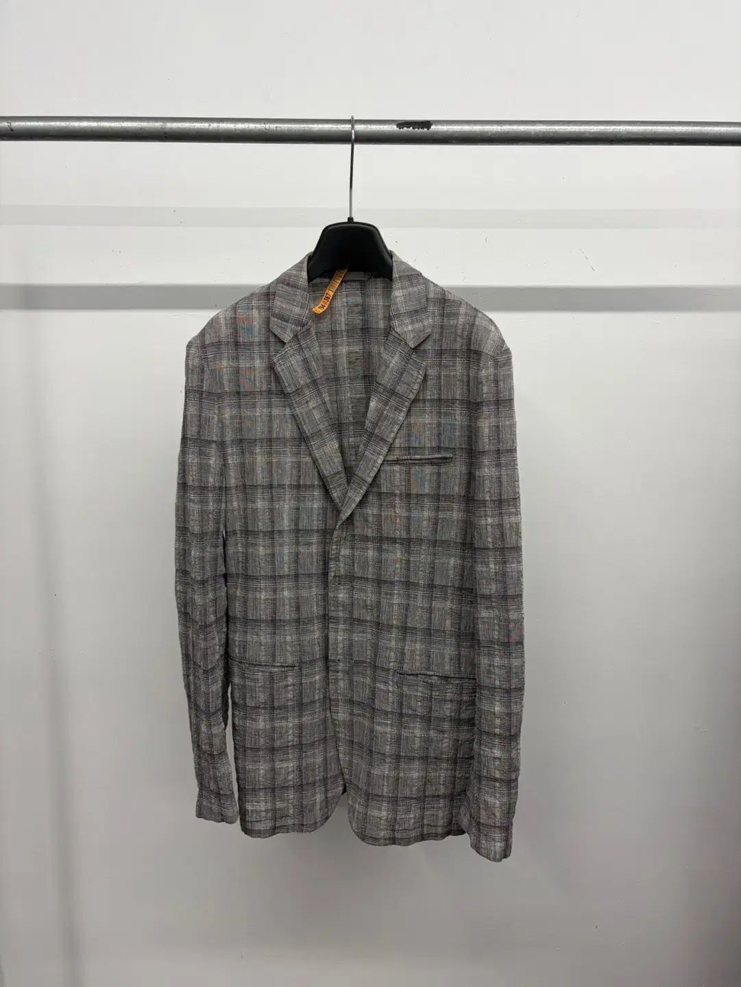(100) メンズ リネン リネン ブレンド CHECK ジャケット ジャケット ブレーザー