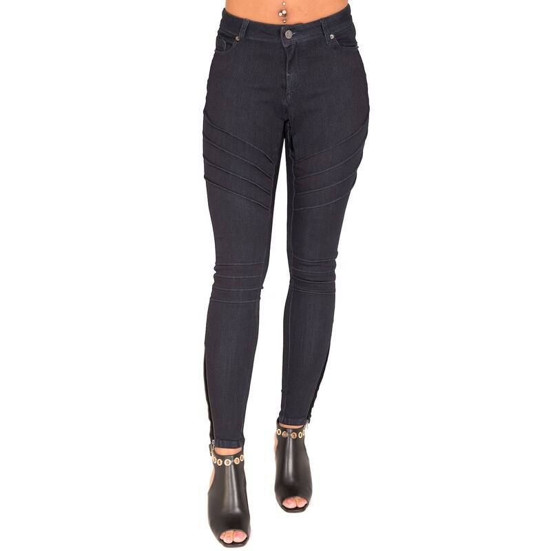 ポエティック ジャスティス レディース ボトムス デニムパンツ ジーンズ Poetic Justice Curvy Fit Marley Moto Skinny Jeans Indigo Rinse