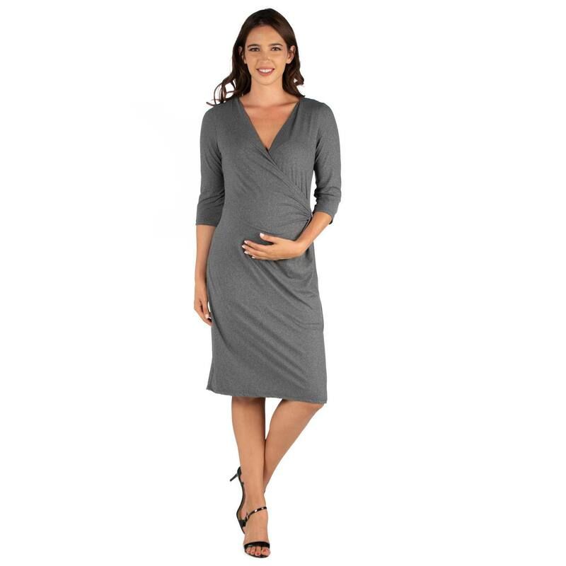 24 セブンコンフォート レディース トップス ワンピース Vネック ドレープ マタニティ Maternity 24Seven Comfort Apparel Draped VNeck Dress G