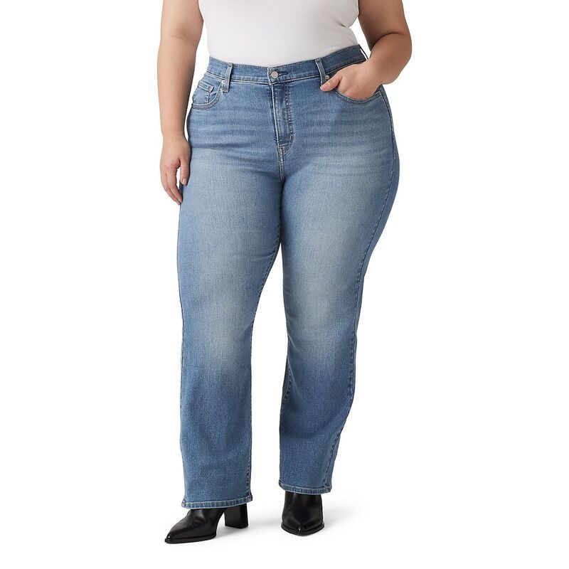 リーバイス レディース ボトムス デニムパンツ ストレート プラスサイズ ジーンズ Plusize Levis 724 HighRise Straight Leg Jeans Eternal Indi