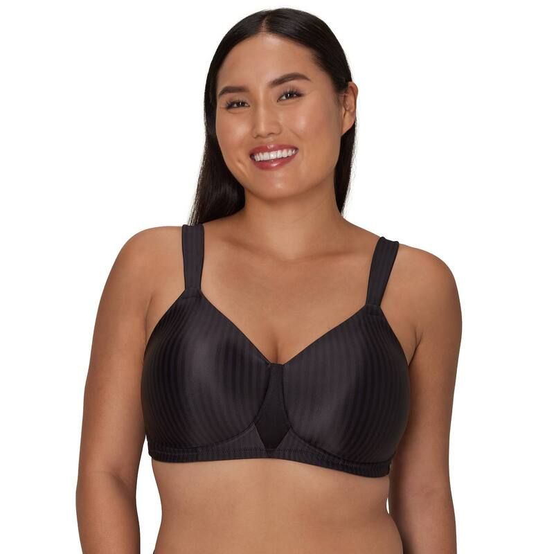 プレイテックス レディース アンダーウェア ブラジャー Playtex Secrets Perfectly Smooth Wirefree Bra 4707 Black Stripe ブラック