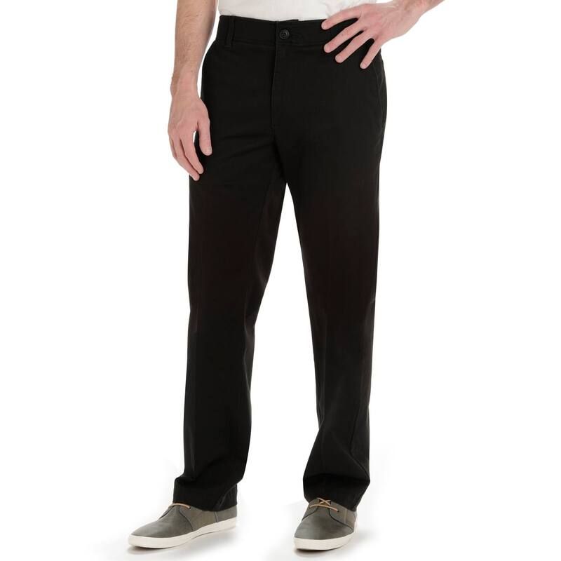 リー メンズ ボトムス カジュアルパンツ Mens Leextreme Motion Straight Fit Flat Front Pants Black ブラック