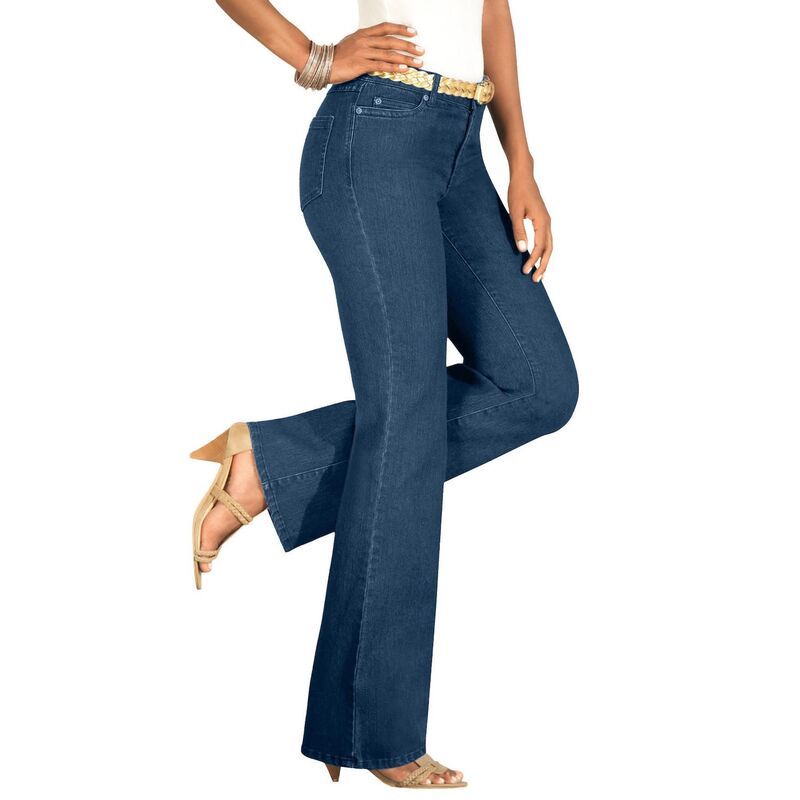 ロアマンズ レディース ボトムス デニムパンツ ブーツカット プラスサイズ トール ブーツ Roamans Womens Plusize Tall Invisible Stretch Iconic B