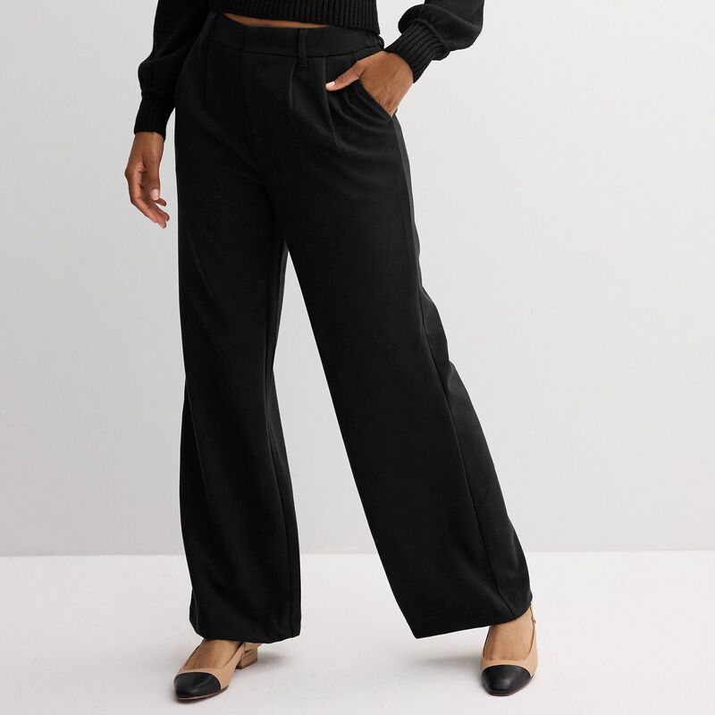 エスオー レディース ボトムス カジュアルパンツ Juniors SO WideLeg Curvy Fitrousers Black ブラック